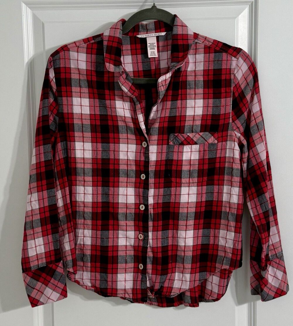 Victoria’s Secret Plaid Pajama Top Small